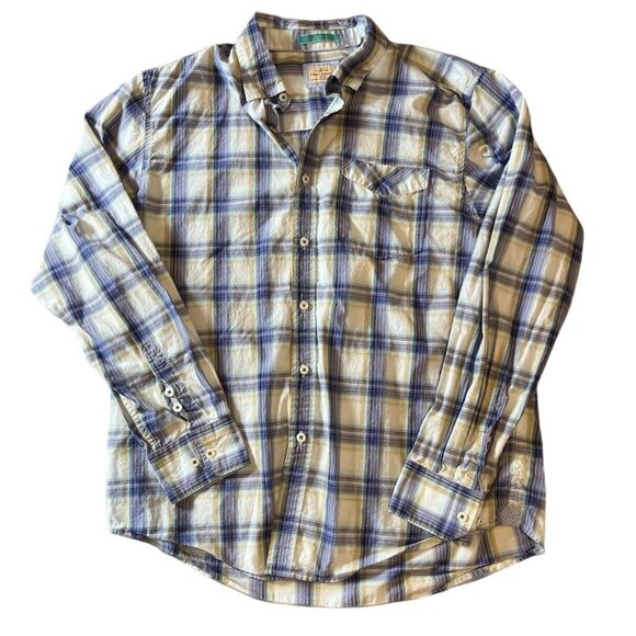 TOMMY BAHAMA Jeans Island Crafted Modern Fit‎ Mens Plaid Shirt Tag Size Large - Picture 1 of 10